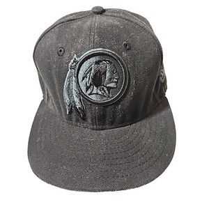 Washington Redskins Adult New Era Black Authenic Cap Hat Fitted‎ 6 panel RARE